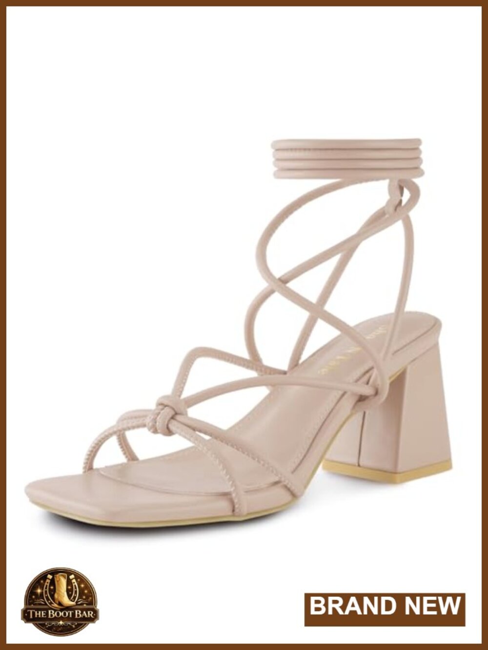 Lace Up Square Toe Chunky Heel Sandals Women Gladiator Style